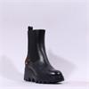 Wonders Toronto Pull On Gusset Boot - Black Leopard